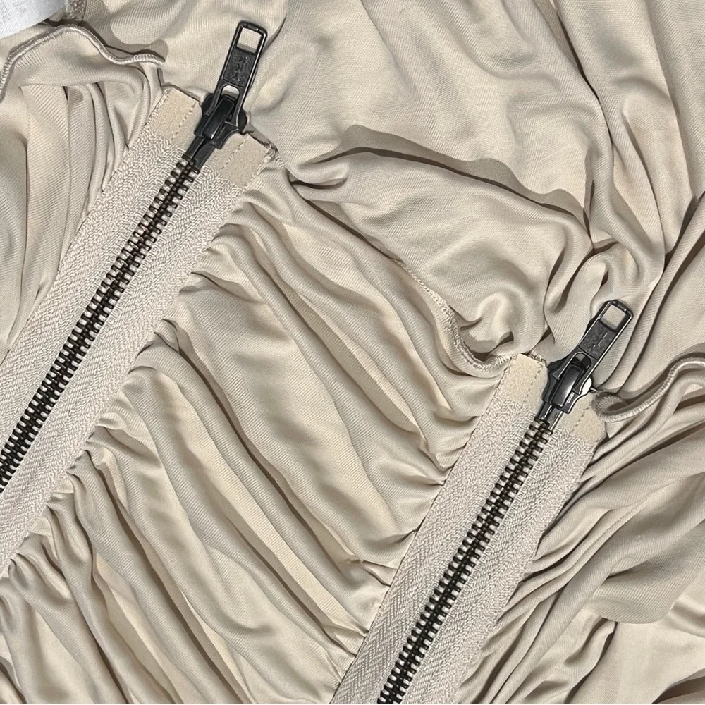 ALLSAINTS NWOT GISELE ROUCHED BODYCON ZIP DRESS - Picture 3 of 16